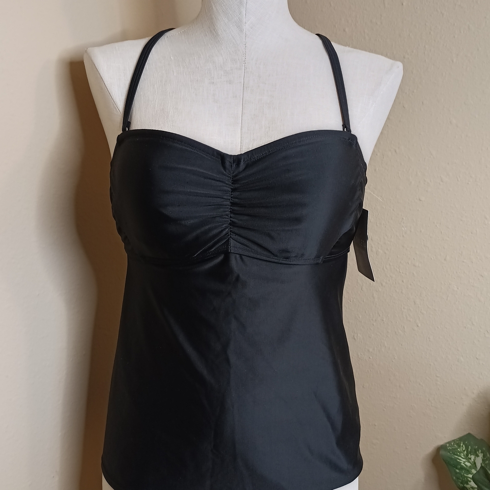 Athleta Black Tankini Top NWT Sz 36